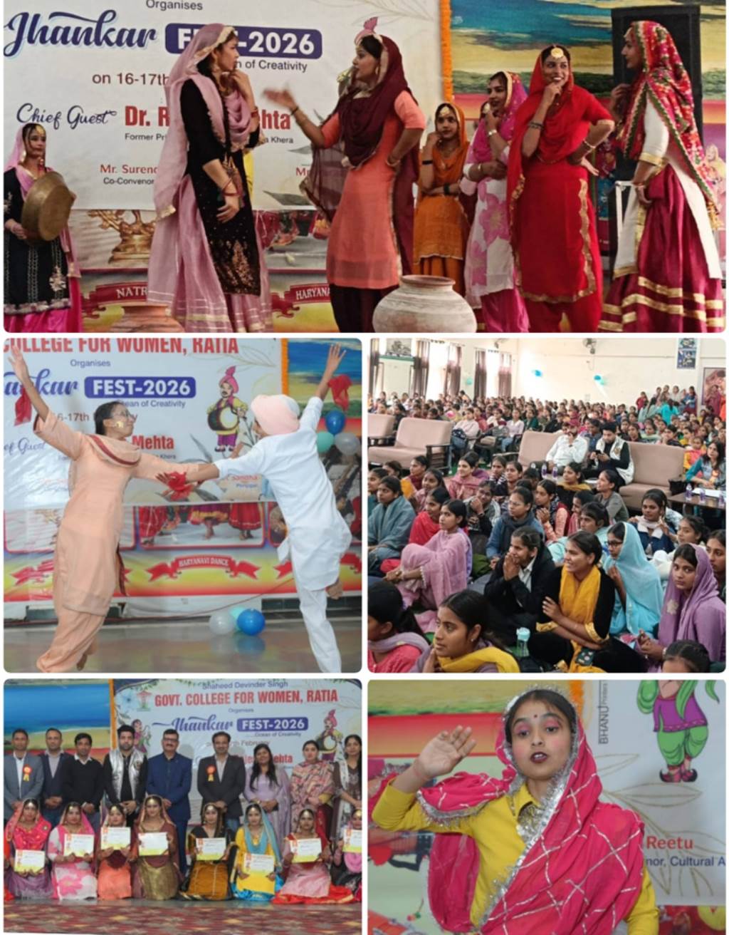 Students Spread the Colors of Art in Cultural Performances at Jhankar Fest at Shaheed Davinder Singh Government Postgraduate Women College